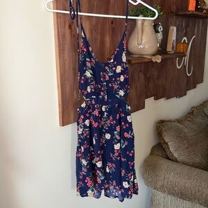 American Eagle Outfitters Floral Jumpsuit - Blue and Pink